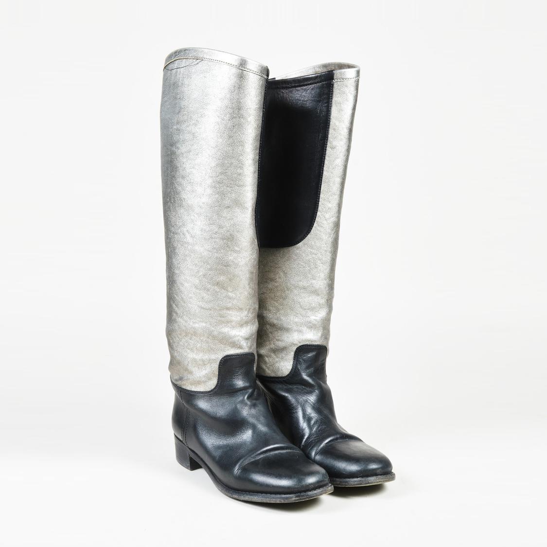 silver riding boots