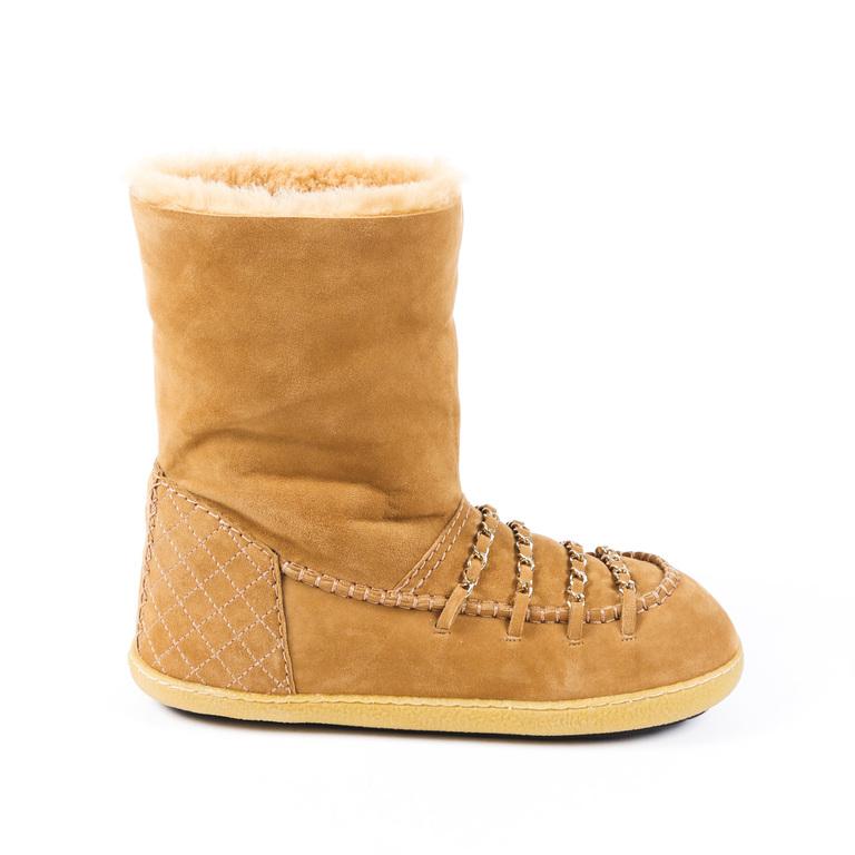 chanel chain link boots