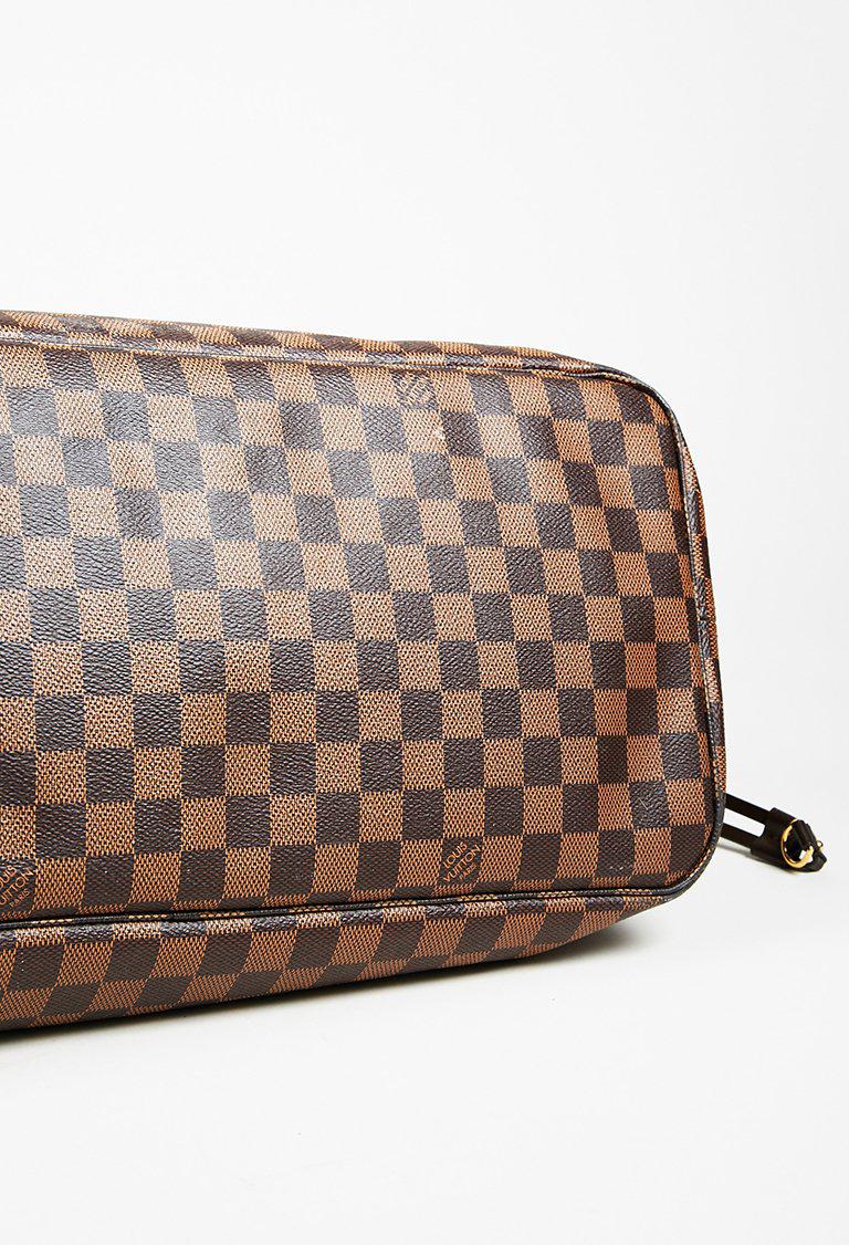 Louis Vuitton &quot;ebene&quot; Brown Damier Canvas Leather &quot;neverfull&quot; Gm Tote Bag - Lyst