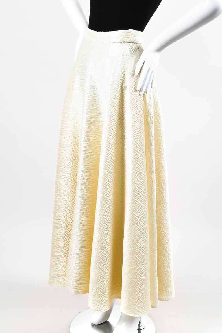The Row Wool Nwt Cream Textured Full Length Lea Circle Skirt In