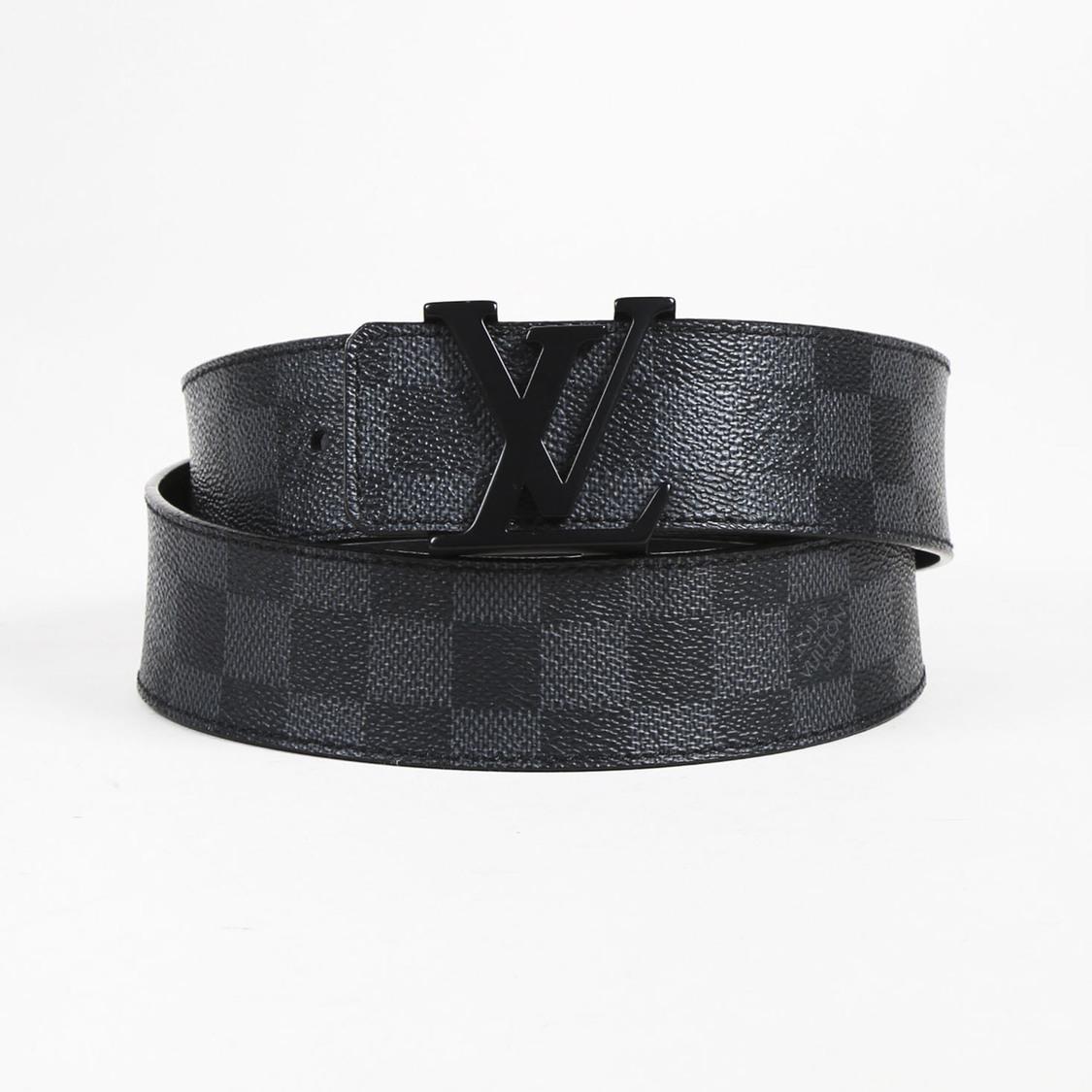 Louis Vuitton Black &quot;damier Graphite&quot; Coated Canvas Belt - Lyst