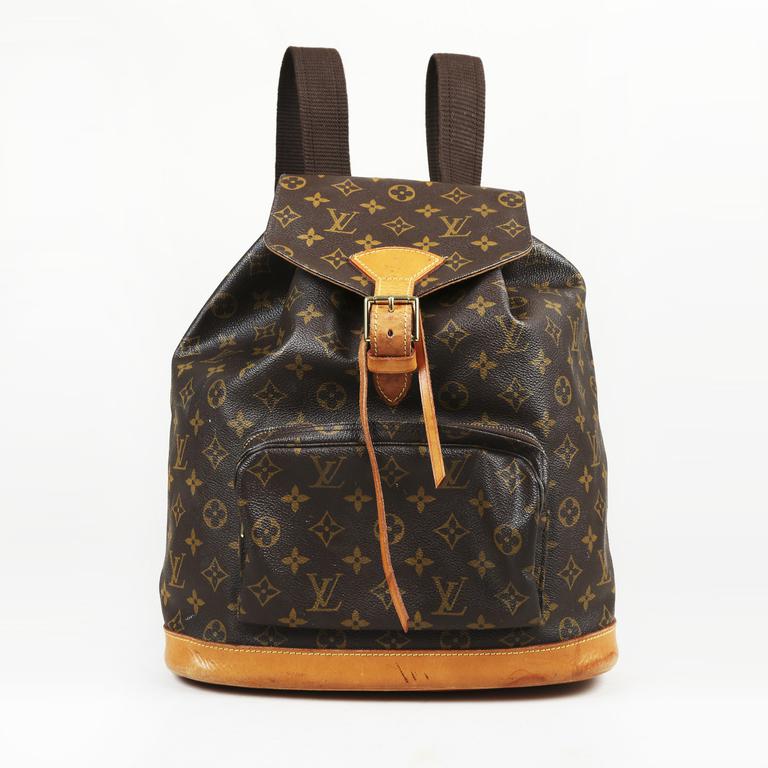 Louis Vuitton Vintage &quot;montsouris Gm&quot; Monogram Coated Canvas Backpack in Brown - Lyst