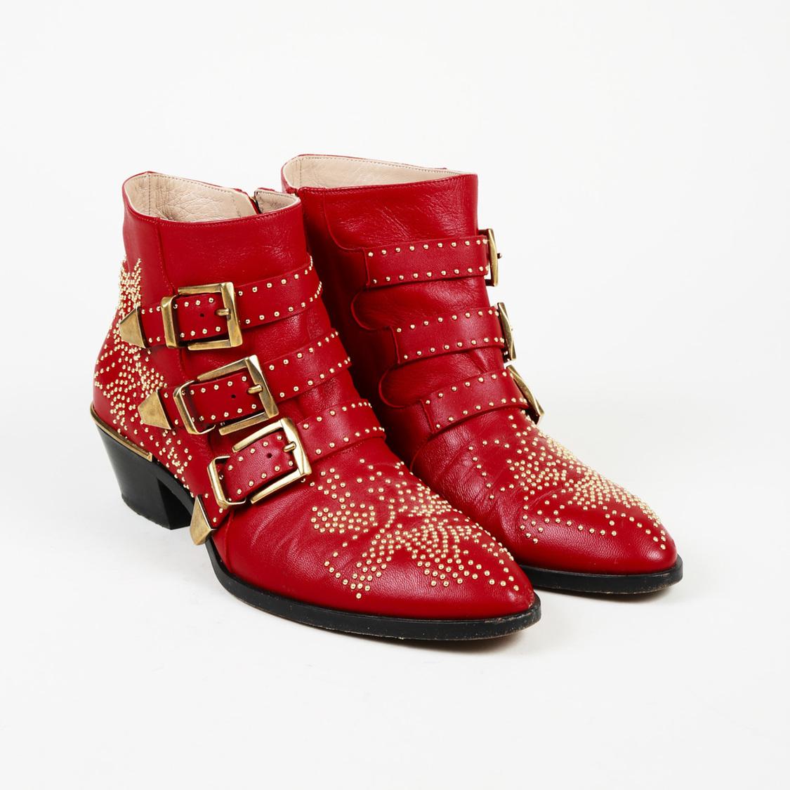 chloe susanna boots red
