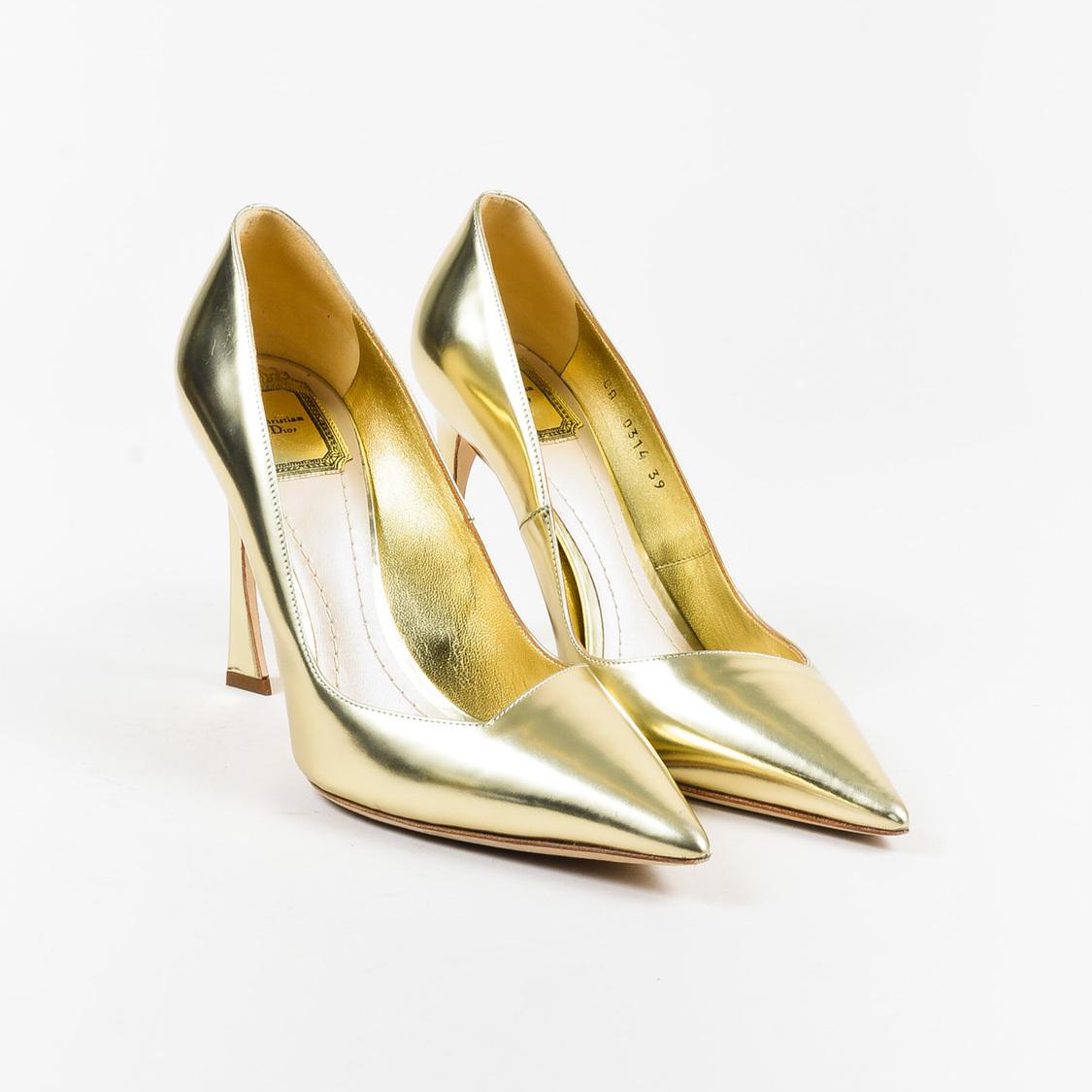 dior gold pumps
