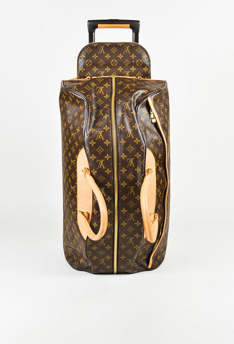 Louis Vuitton Brown Monogram Canvas & Leather &quot;eole&quot; 60 Mm Rolling Duffel Bag - Lyst