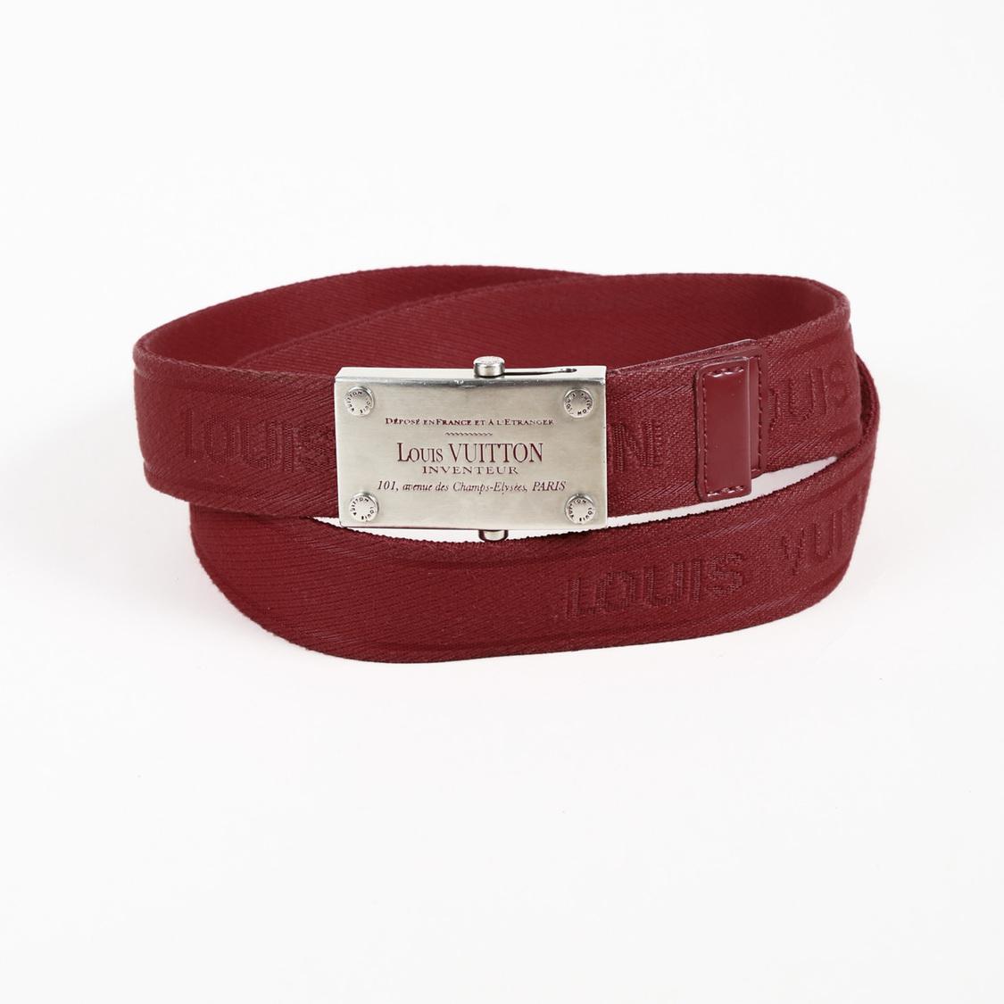 Louis Vuitton Canvas & Leather Men&#39;s &quot;bengale Inventeur&quot; Belt in Red for Men - Lyst