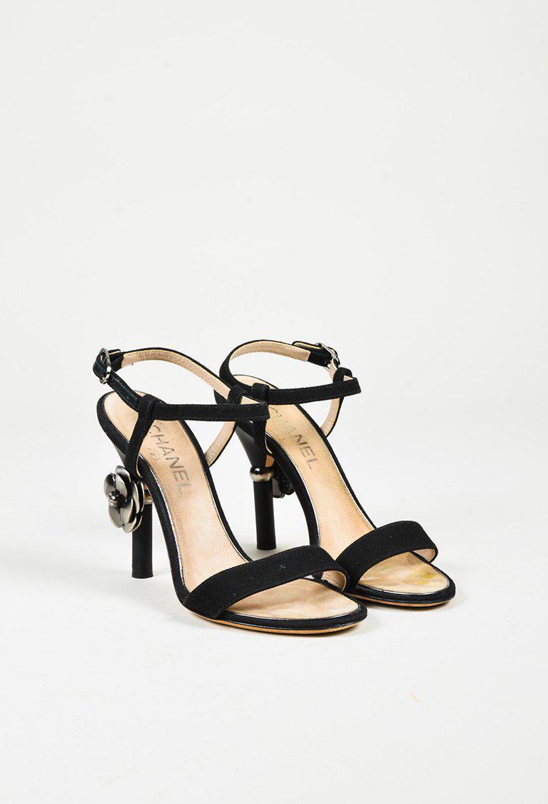 chanel flower heels