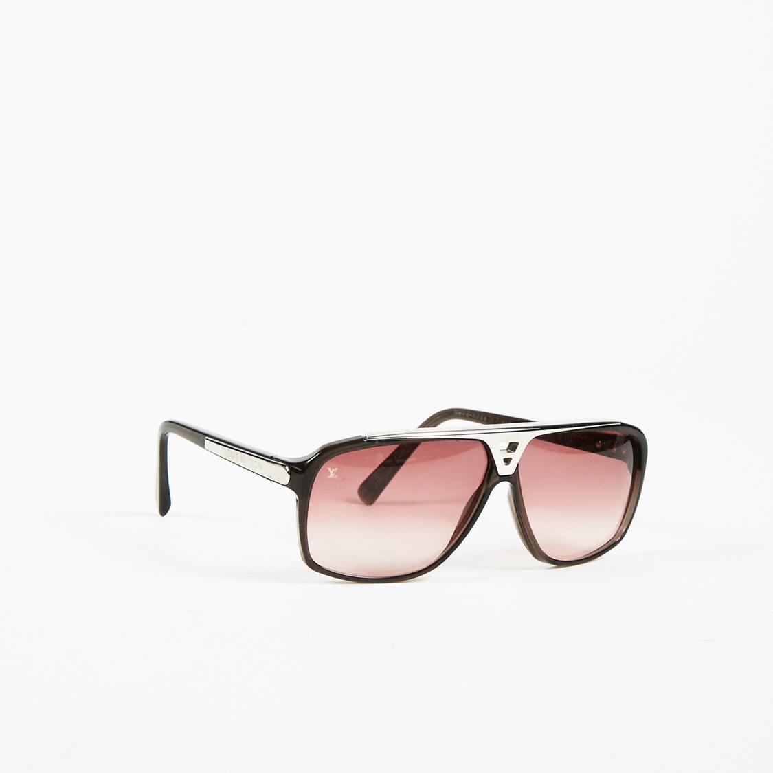 Louis Vuitton Brown Silver Tone &quot;evidence&quot; Aviator Sunglasses - Lyst