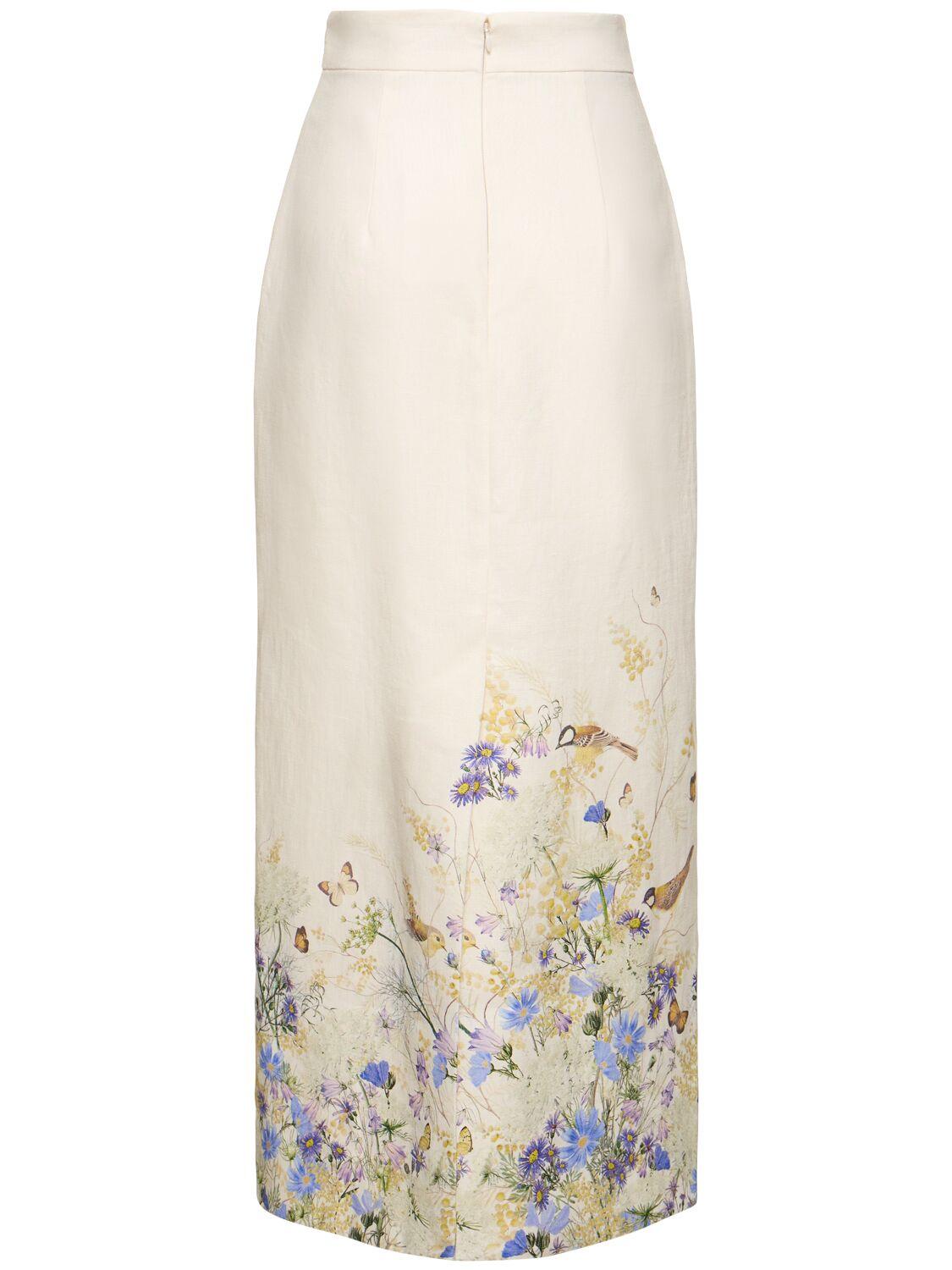 Zimmermann Harmony Pencil Midi Skirt in White | Lyst