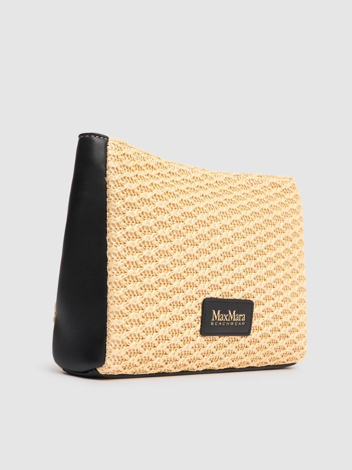 Max Mara Rienza Beach ラフィア風 クラッチバッグ Max Mara Rienza Beach Raffia Effect Clutch in Natural | Lyst
