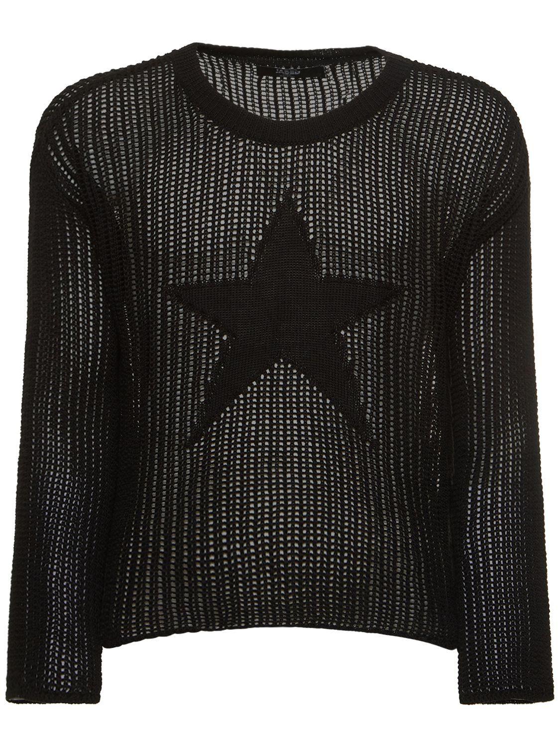 Jaded London Men's Black Star Loose Knit Sweater