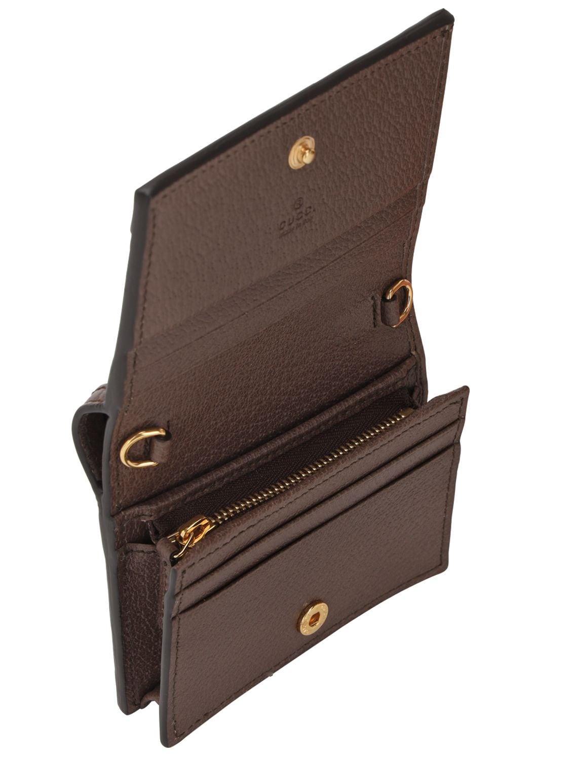 Ophidia GG Leather Wallet in Brown - Gucci