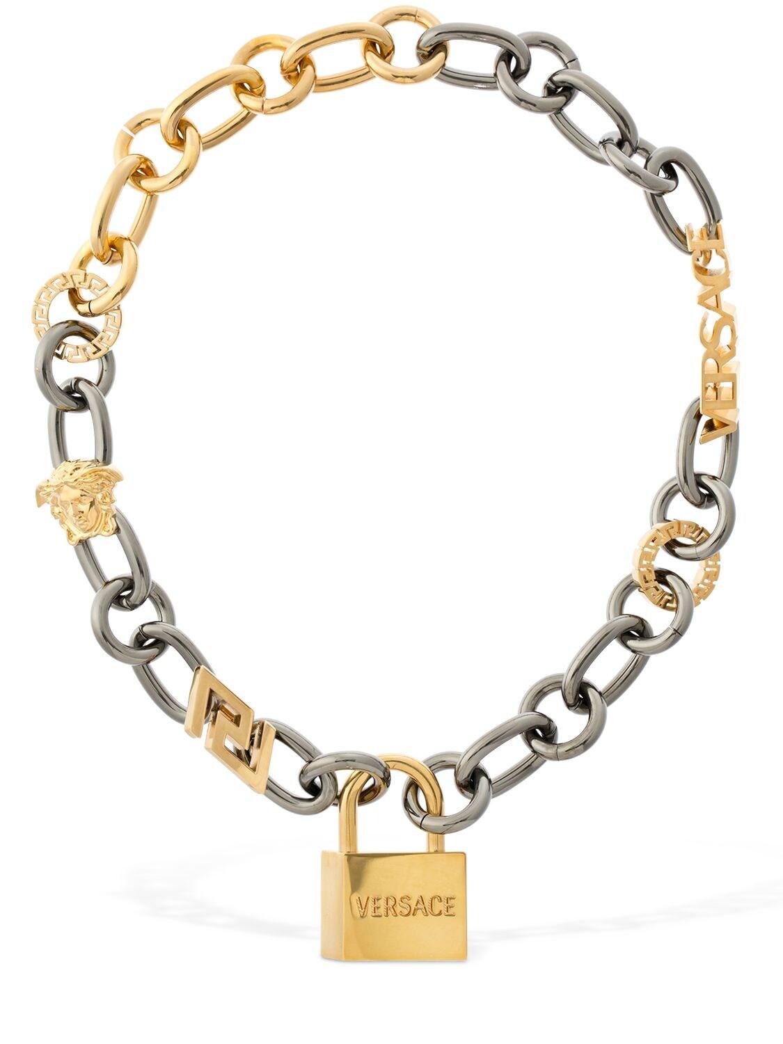 Versace vers GLD Chain LNK Lock Ncklc - Gold