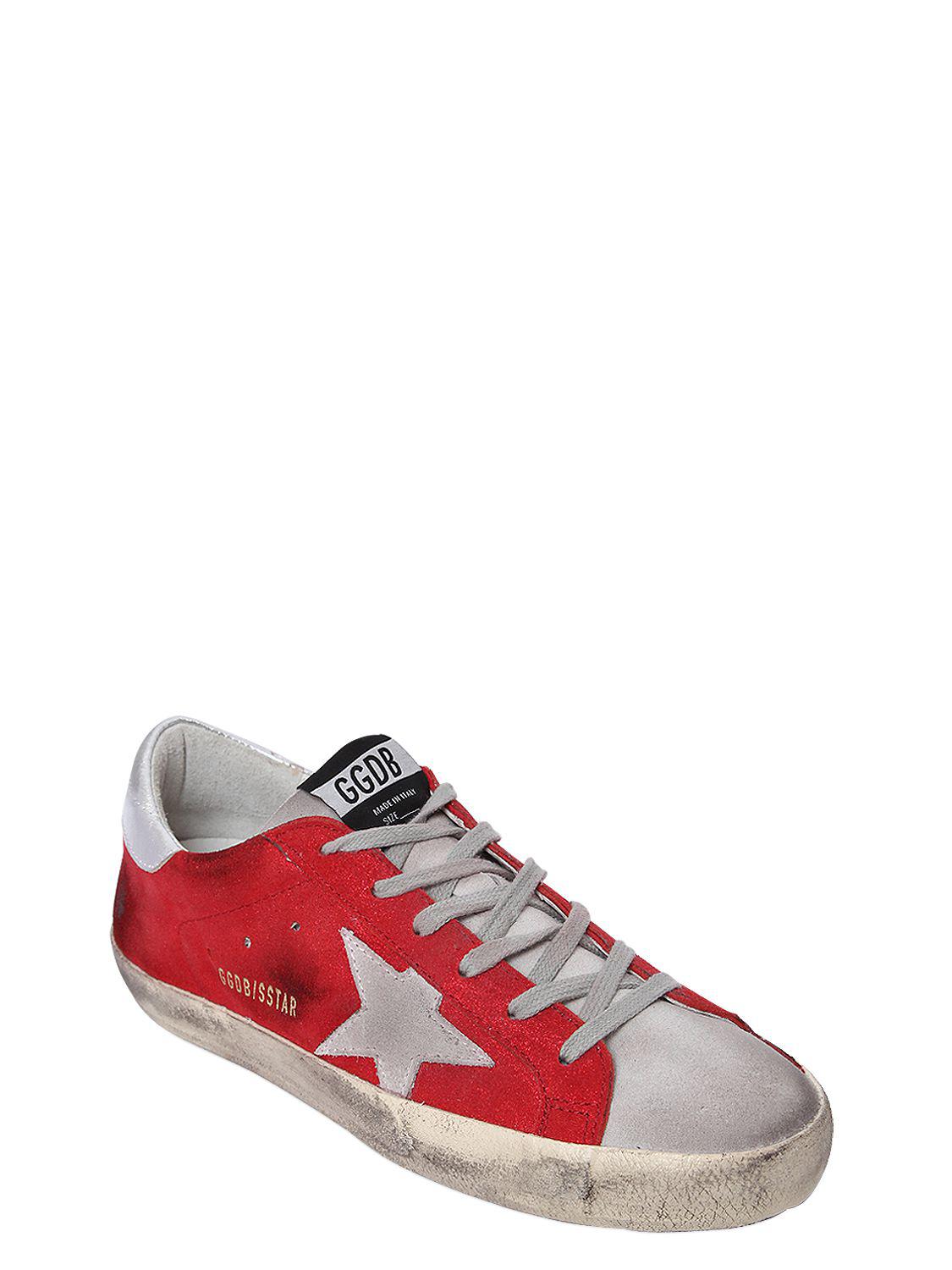 Golden Goose Deluxe Brand Suede Star Leather Low-top Sneakers in Red ...