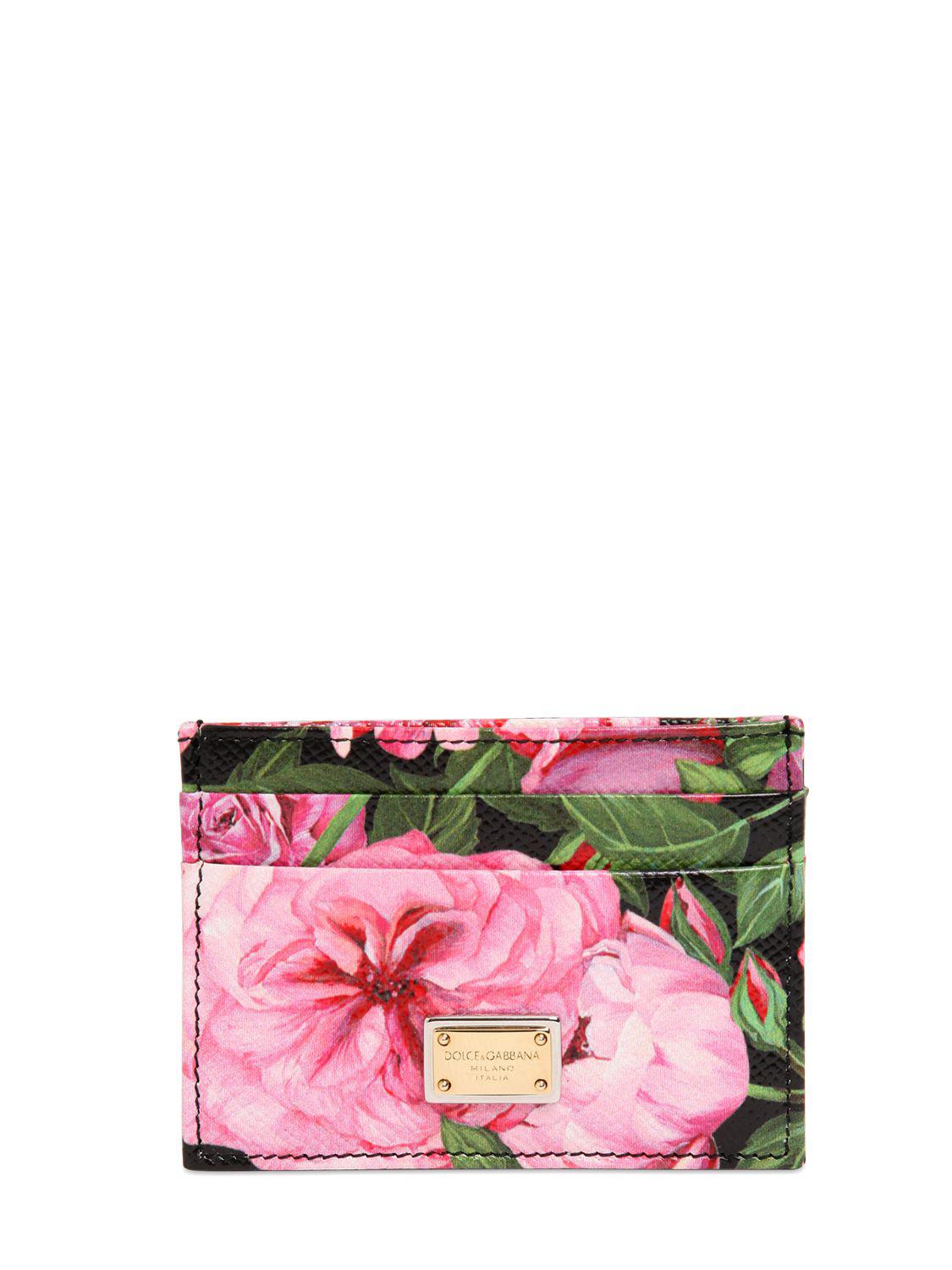 Porte-cartes En Cuir Imprimé Roses Cuir Dolce & Gabbana en coloris Rose -  Lyst