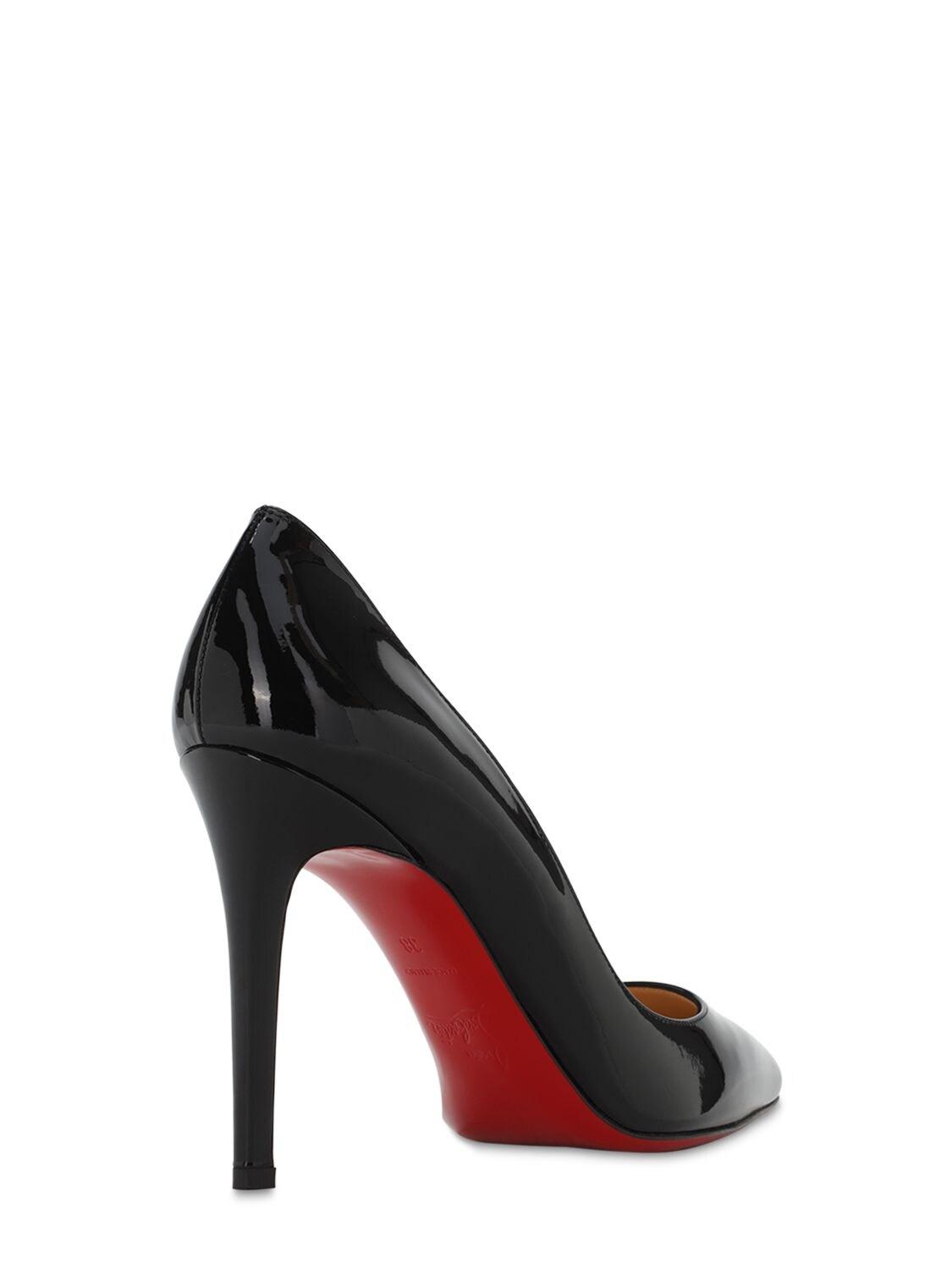 christian louboutin black pigalle pointed toe leather pumps