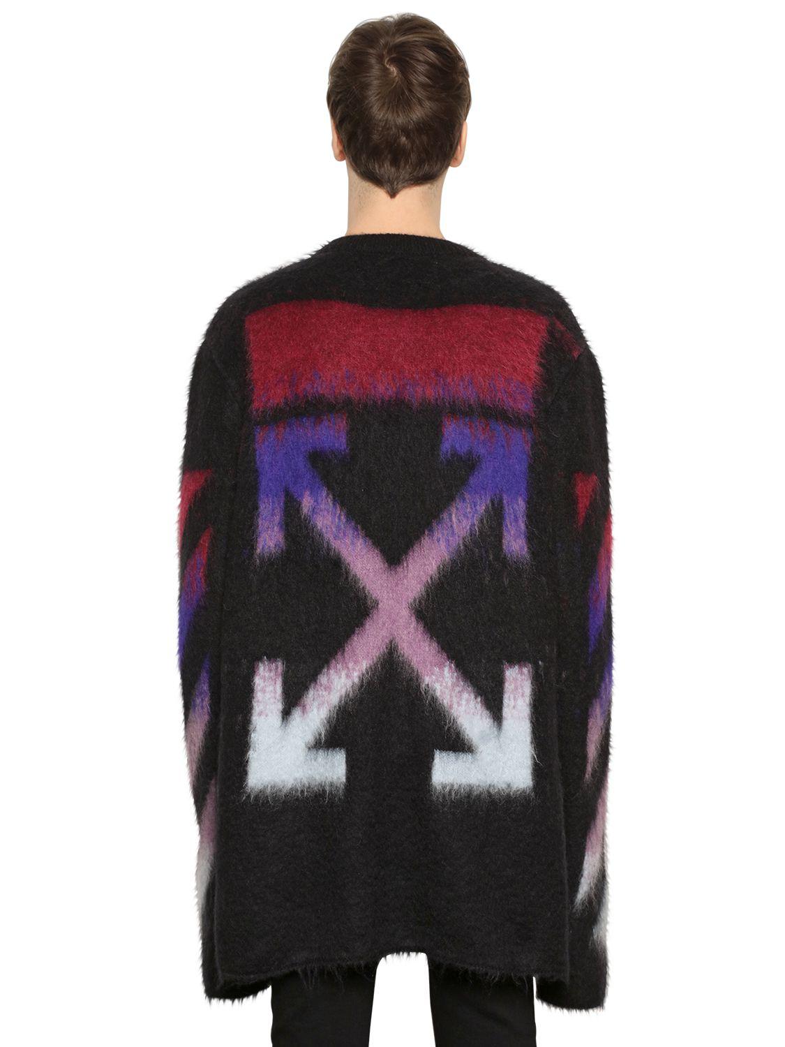 Off-White c/o Virgil Abloh Mohair Arrows Sweater in Blue for Men