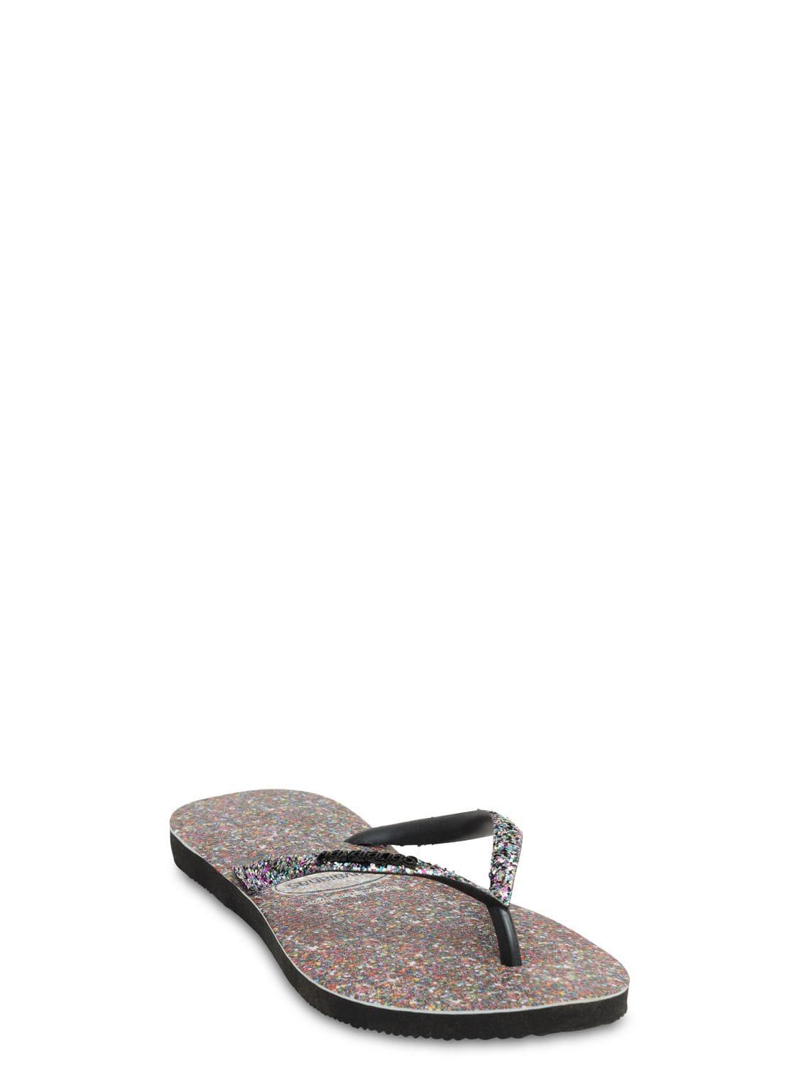 black glitter havaianas flip flops