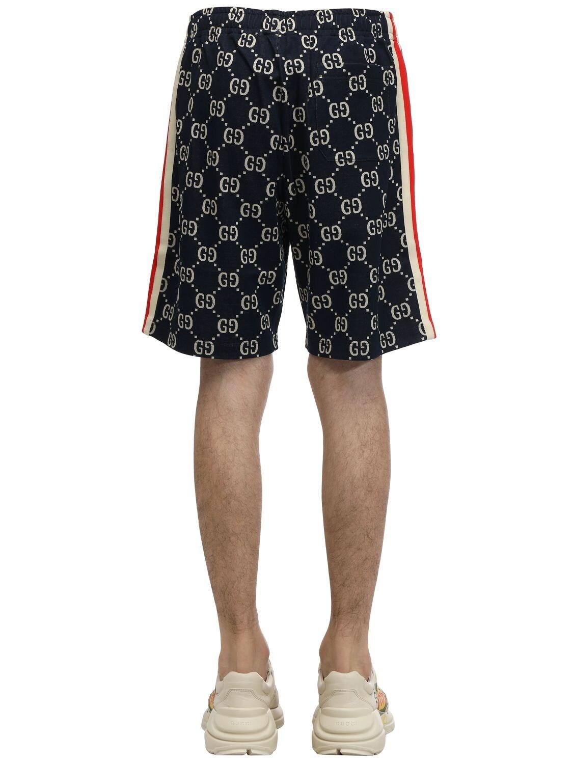 Gucci Gg Supreme Cotton Jacquard Sweat Shorts in Blue/White (Blue) for ...