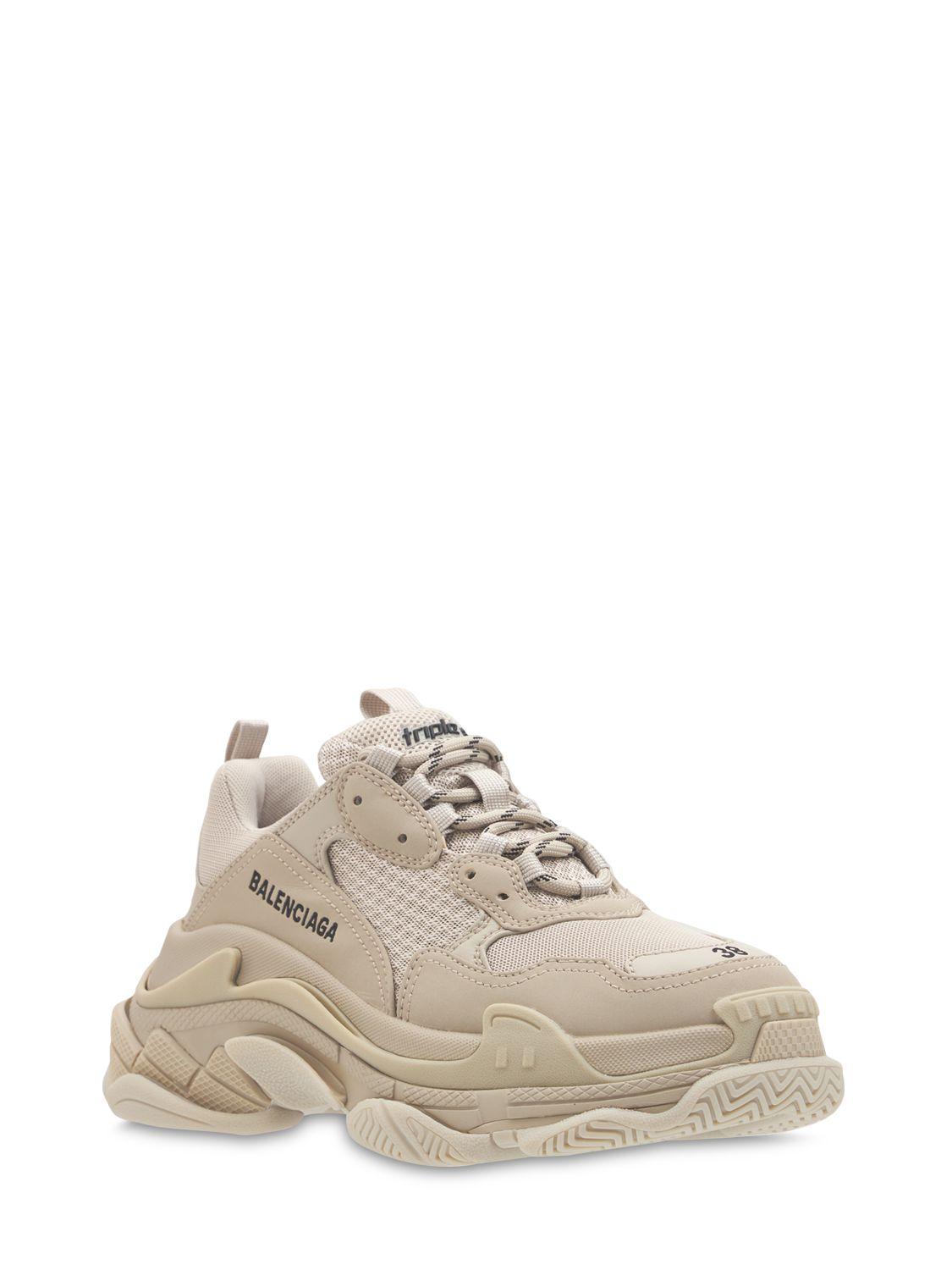 Balenciaga 60Mm Triple S Faux Leather Sneakers in White Lyst UK