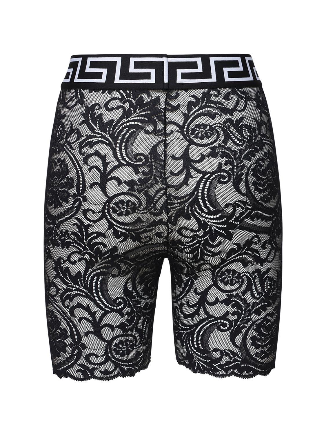 versace lace cycling shorts