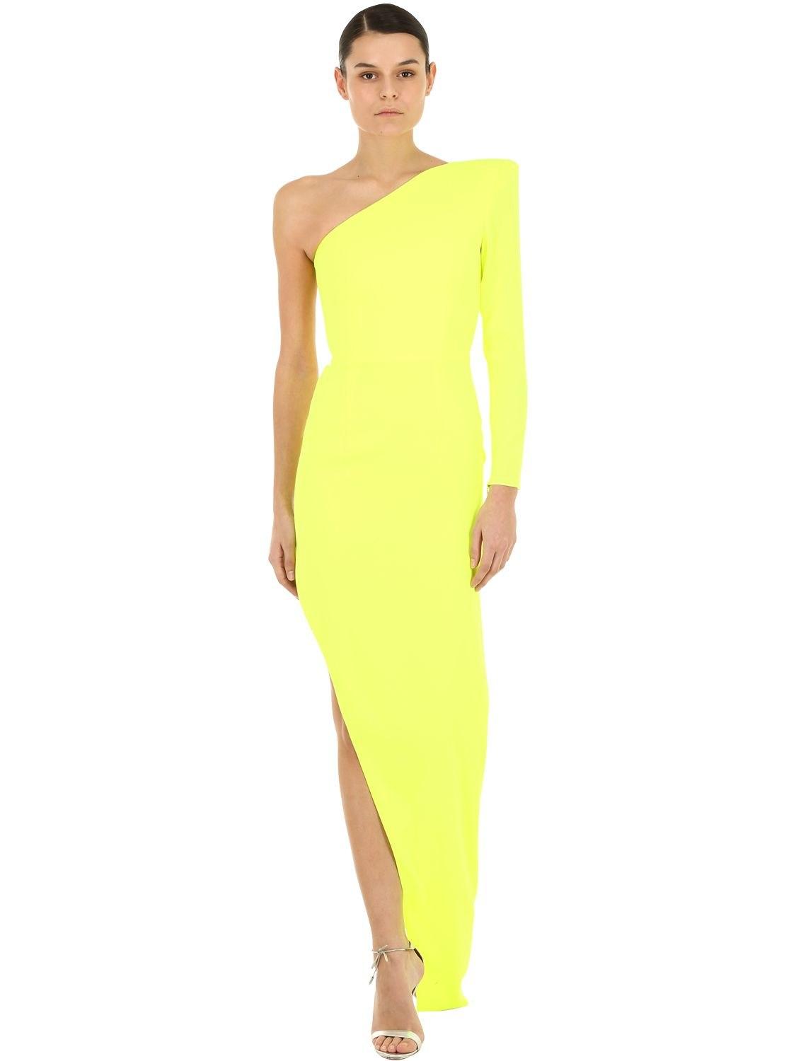 Alex Perry Structured One-shoulder Gown in Yellow | Lyst
