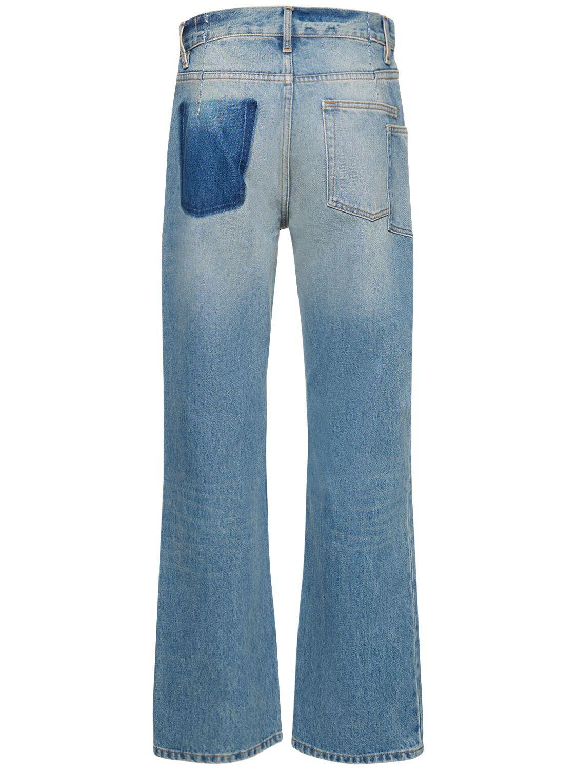Gauchère Low Waist Wide Denim Jeans W/ Cutout in Blue Lyst