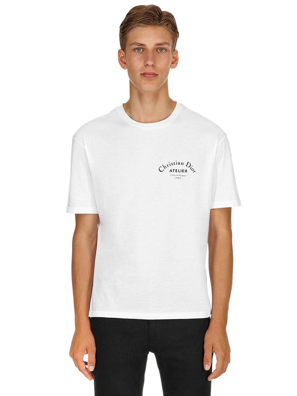 T-Shirt En Jersey De Coton Imprimé "Atelier" Dior Homme pour homme en  coloris Blanc | Lyst