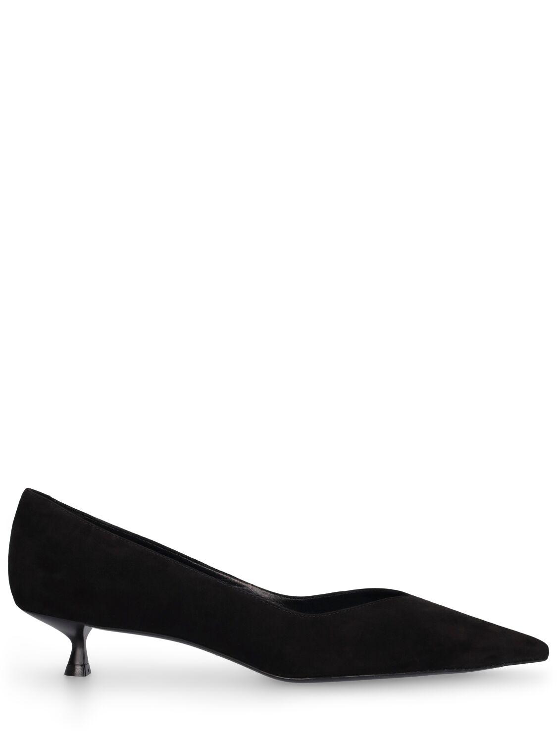 Stuart Weitzman レディース ブラック Eva スエードパンプス 35mm ヒール