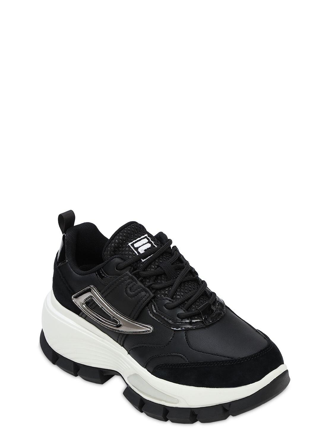 Fila City Hiking Faux Leather Sneakers in Black - Lyst