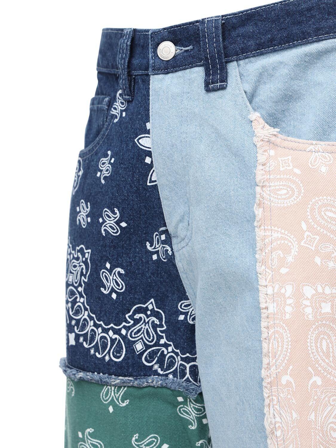 Jaded London Patchwork Paisley & Denim Skater Jeans in Blue for Men Lyst