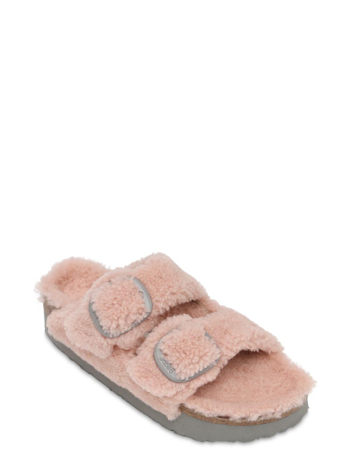 Birkenstock Papillo Arizona Teddy Shearling Sandals in Pink