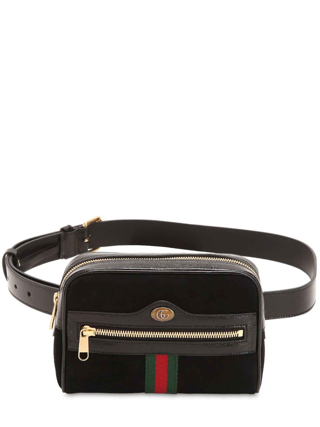 Gucci Ophidia Suede Belt Bag in Black - Lyst