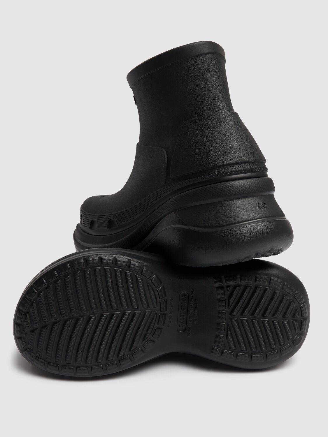Balenciaga レディース ブラック Crocs ラバーブーツ ブーツ
