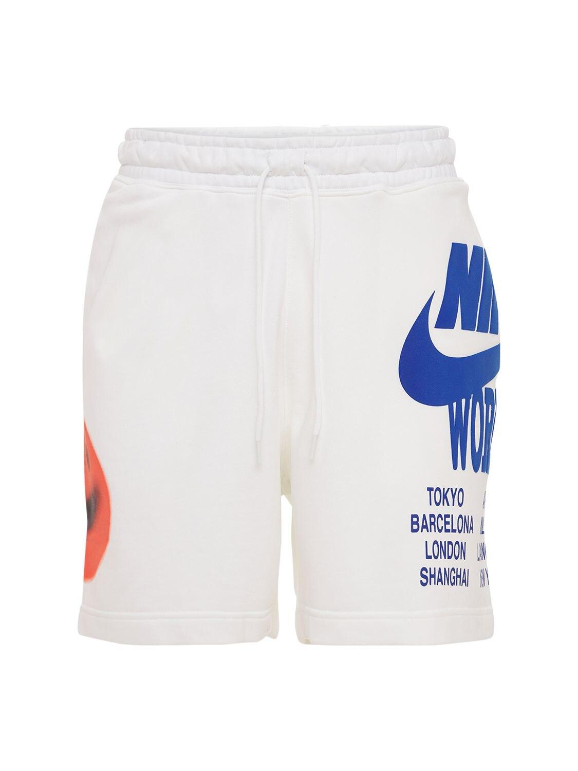 Nike World Tour Printed Shorts in White for Men | Lyst