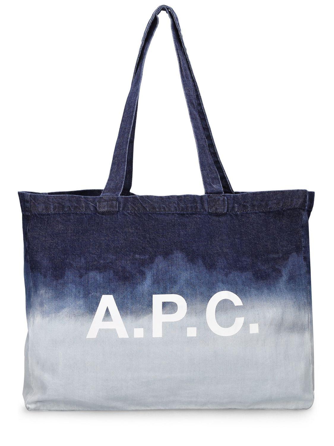 A.P.C. Diane Cotton Tote Bag in Blue | Lyst