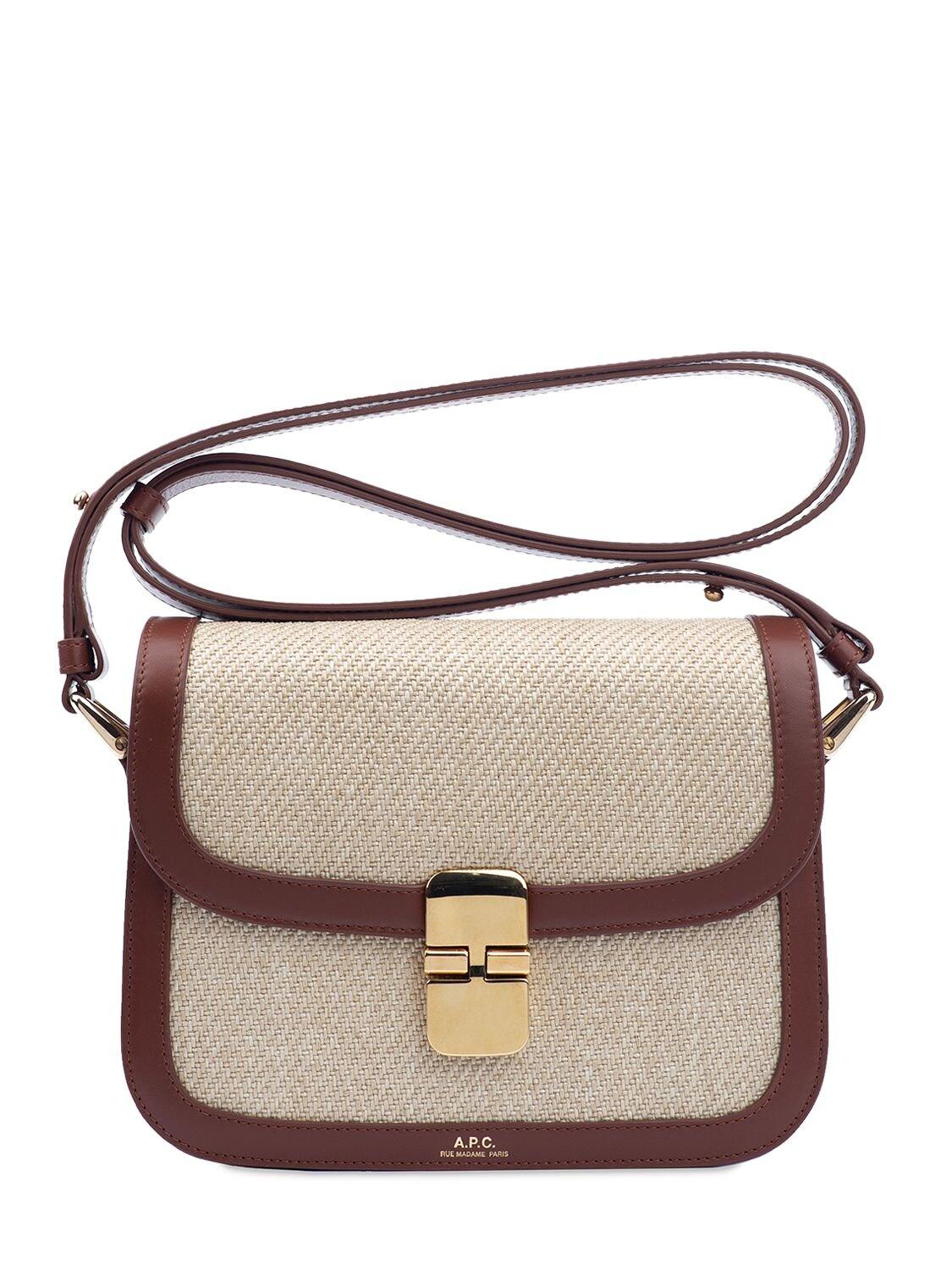 Petit Sac En Toile Et Cuir "grace" A.P.C. en coloris Marron | Lyst