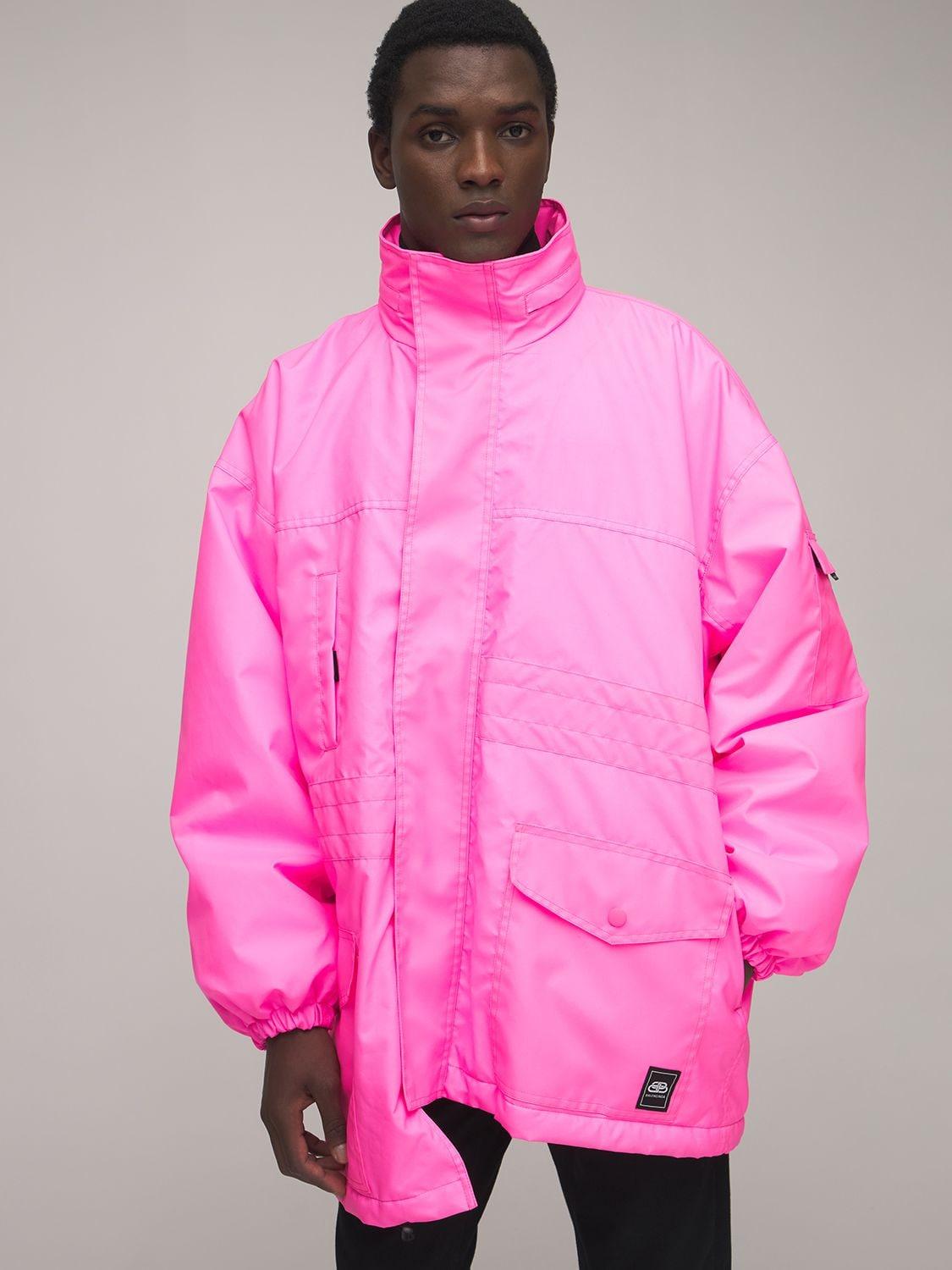 Balenciaga Synthetic Asymmetrical Pulled Nylon Parka in Fuchsia (Pink) for  Men | Lyst