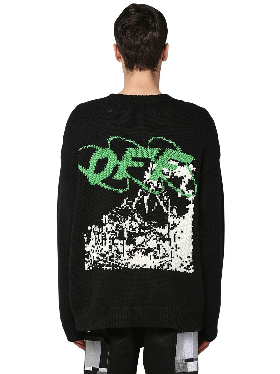 Off-White c/o Virgil Abloh Ruined Factory Intarsia Sweater in Black for Lyst