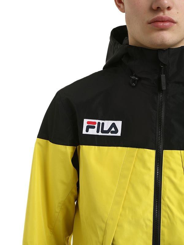 Fila Synthetic Zip-up Hooded Jacket in Yellow/Black (Yellow) for Men - Lyst