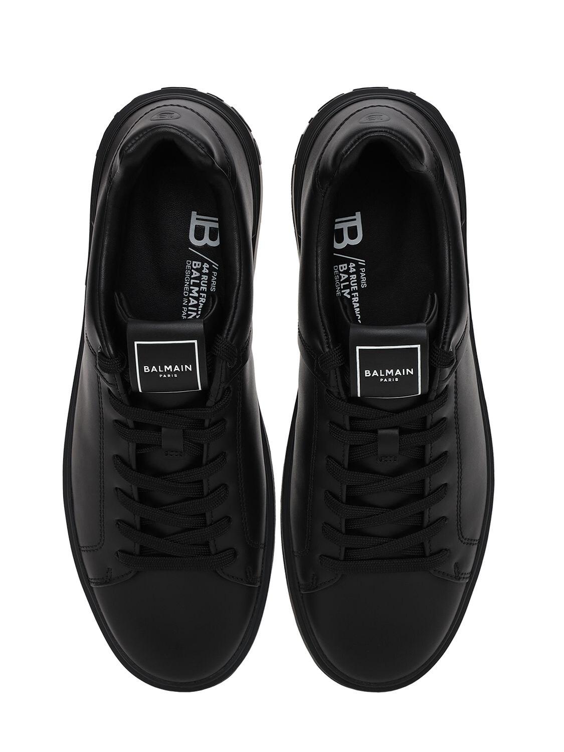 Balmain B Court Leather Low Top Sneakers in Black for Men - Lyst