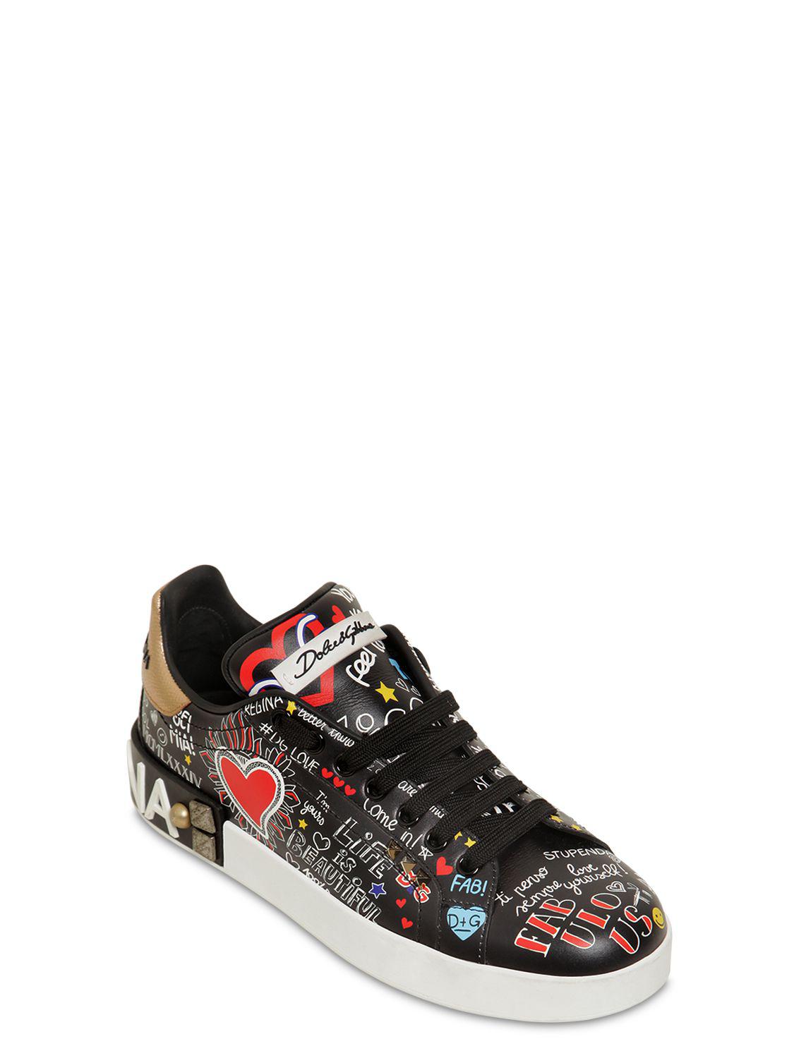 dolce gabbana portofino graffiti sneakers