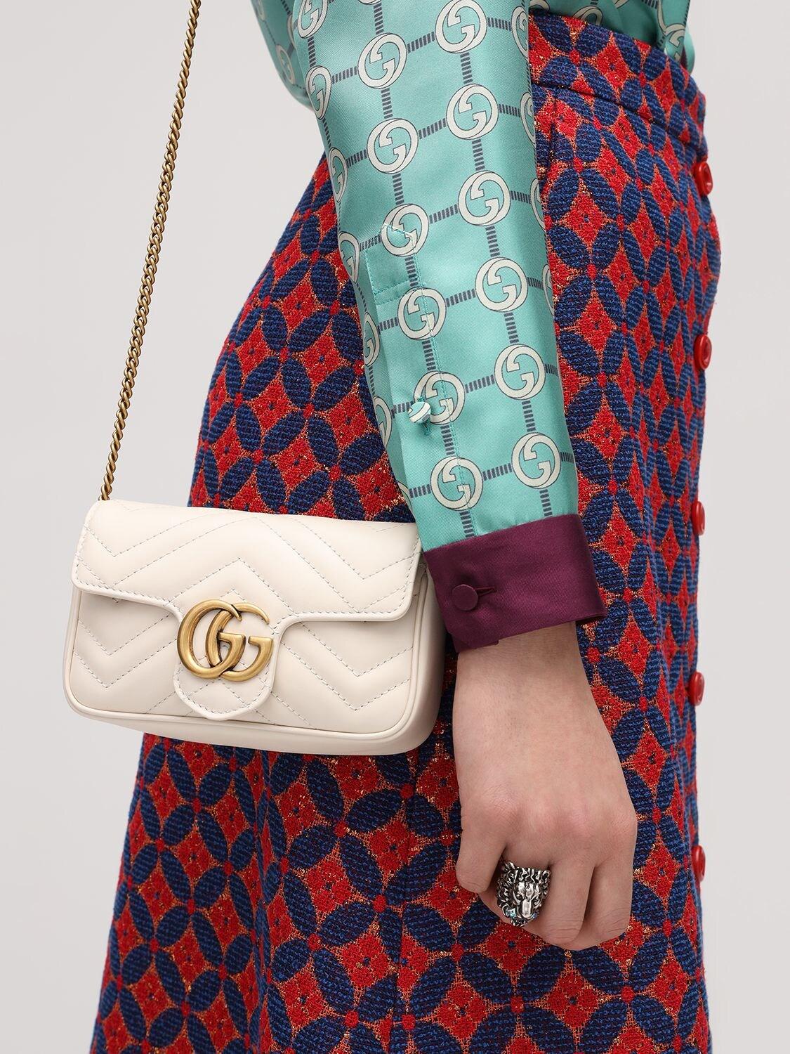 white gg marmont matelassé mini bag