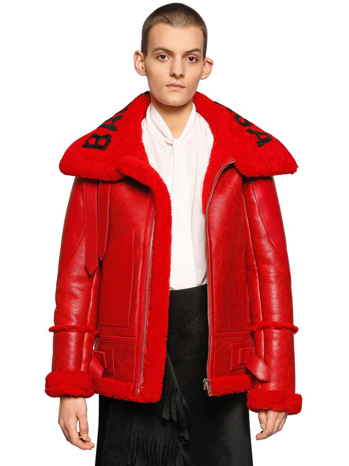 red shearling