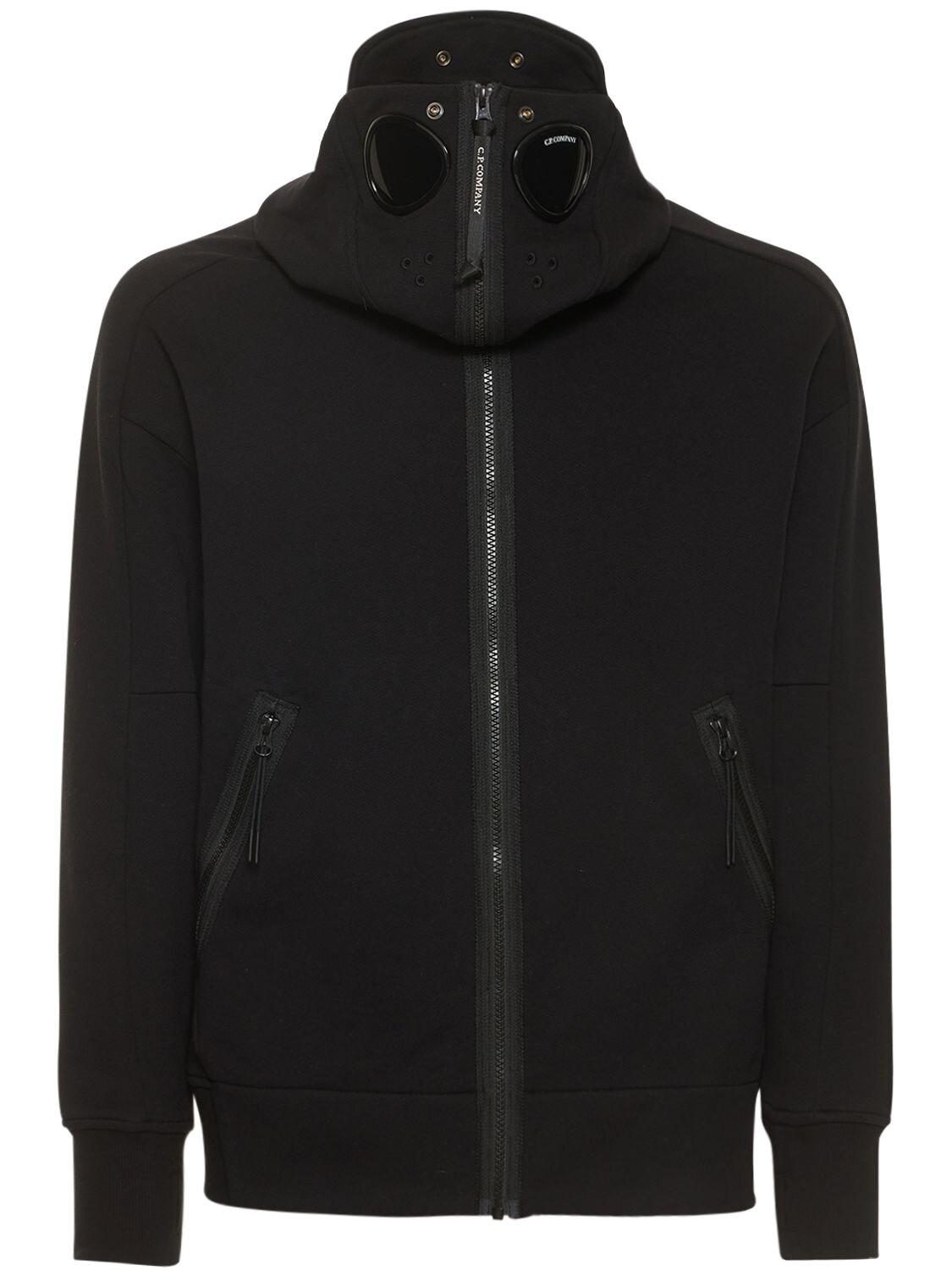 C.P. Company Cotton Hoodie W/ Goggles in Black for Men | Lyst