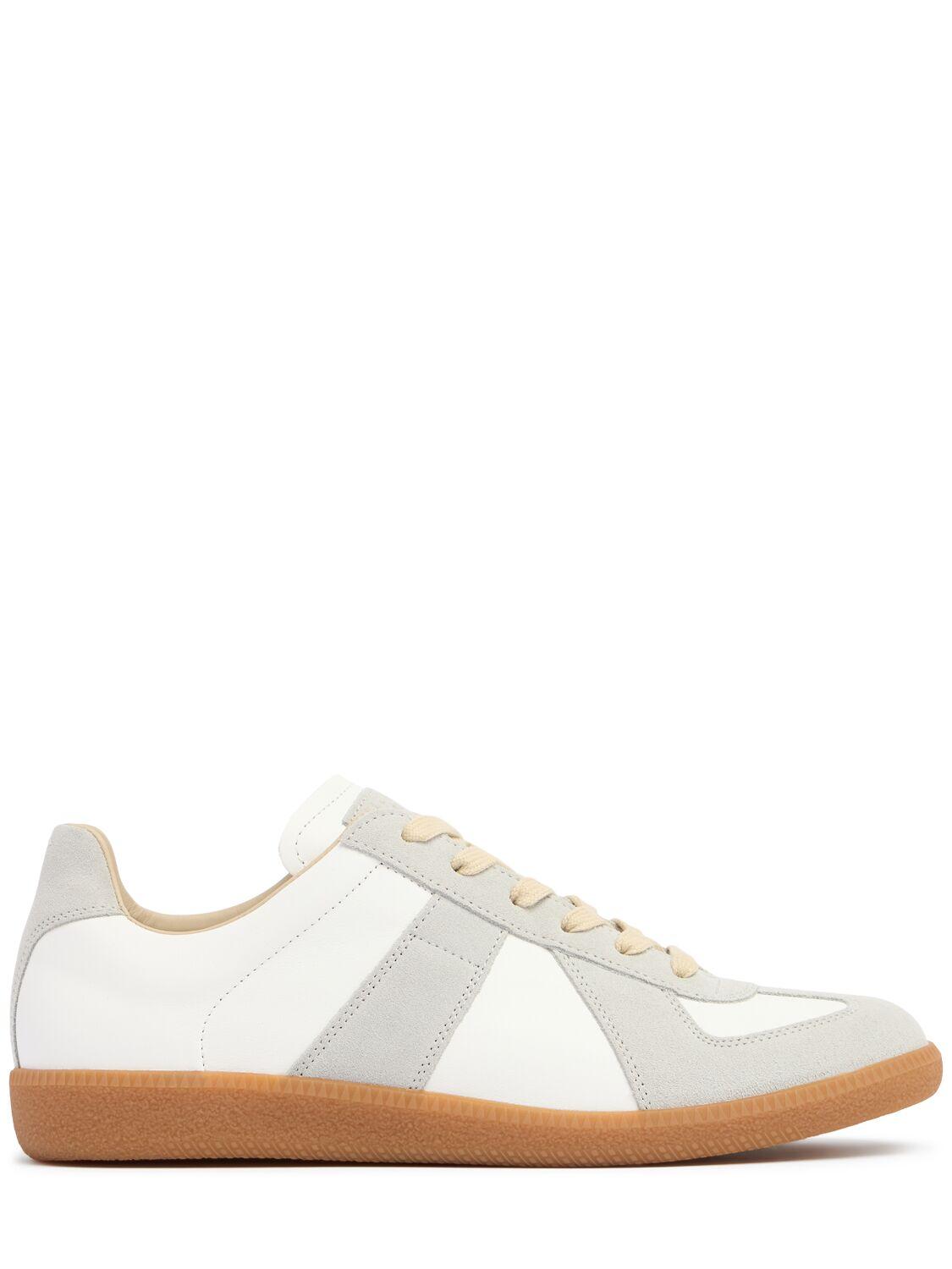 Maison Margiela メンズ ホワイト Replica レザー&スエードスニーカー 