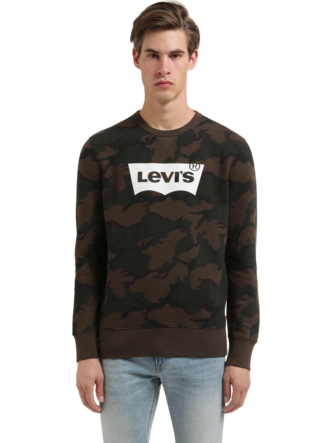 Levi's Jeans Original Sweatshirt Camo Black Housemark Jumper batwing Sportswear 