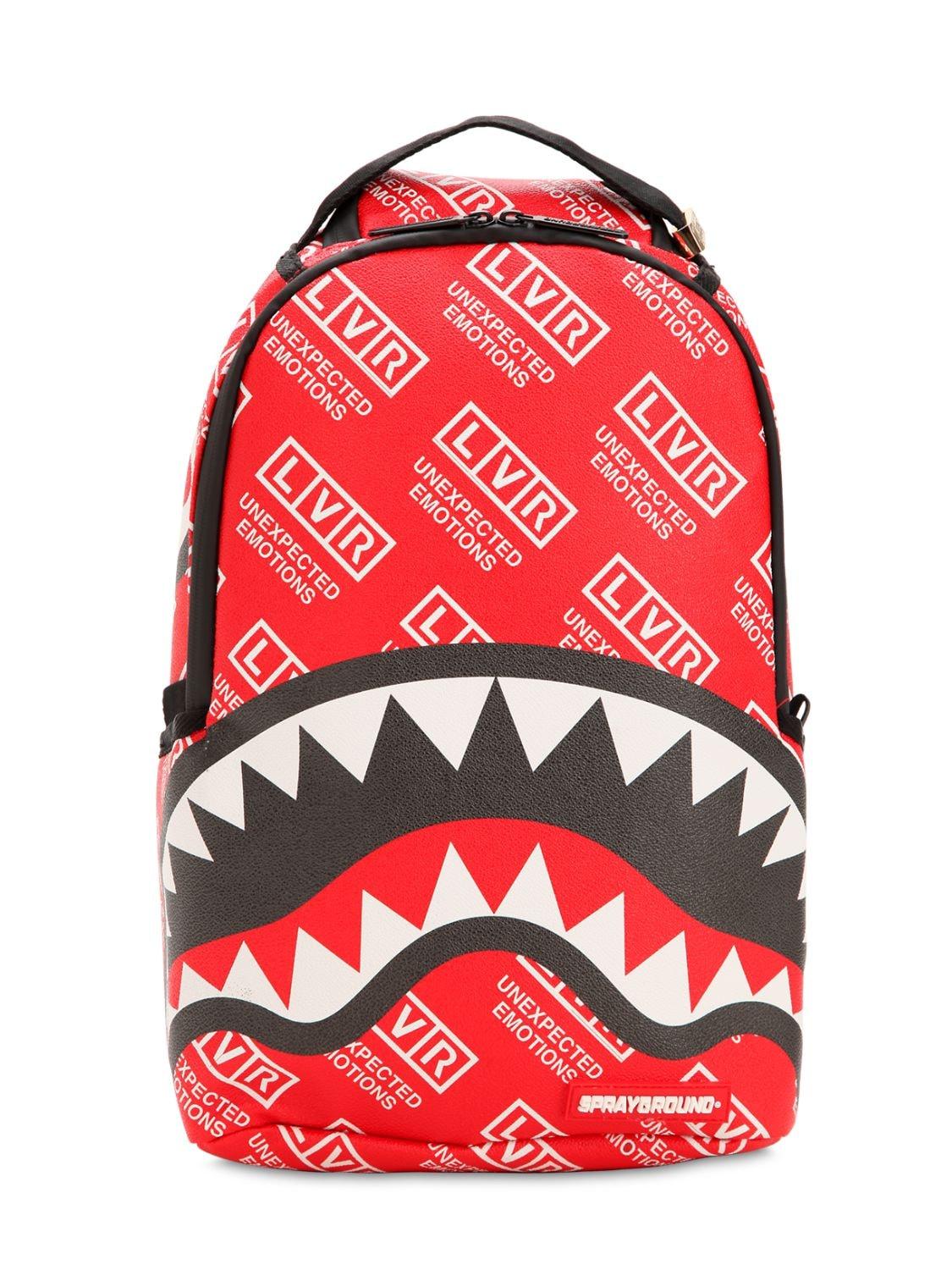 Download Red Bape Backpack - Louis Vuitton Sprayground - Full Size PNG  Image - PNGkit