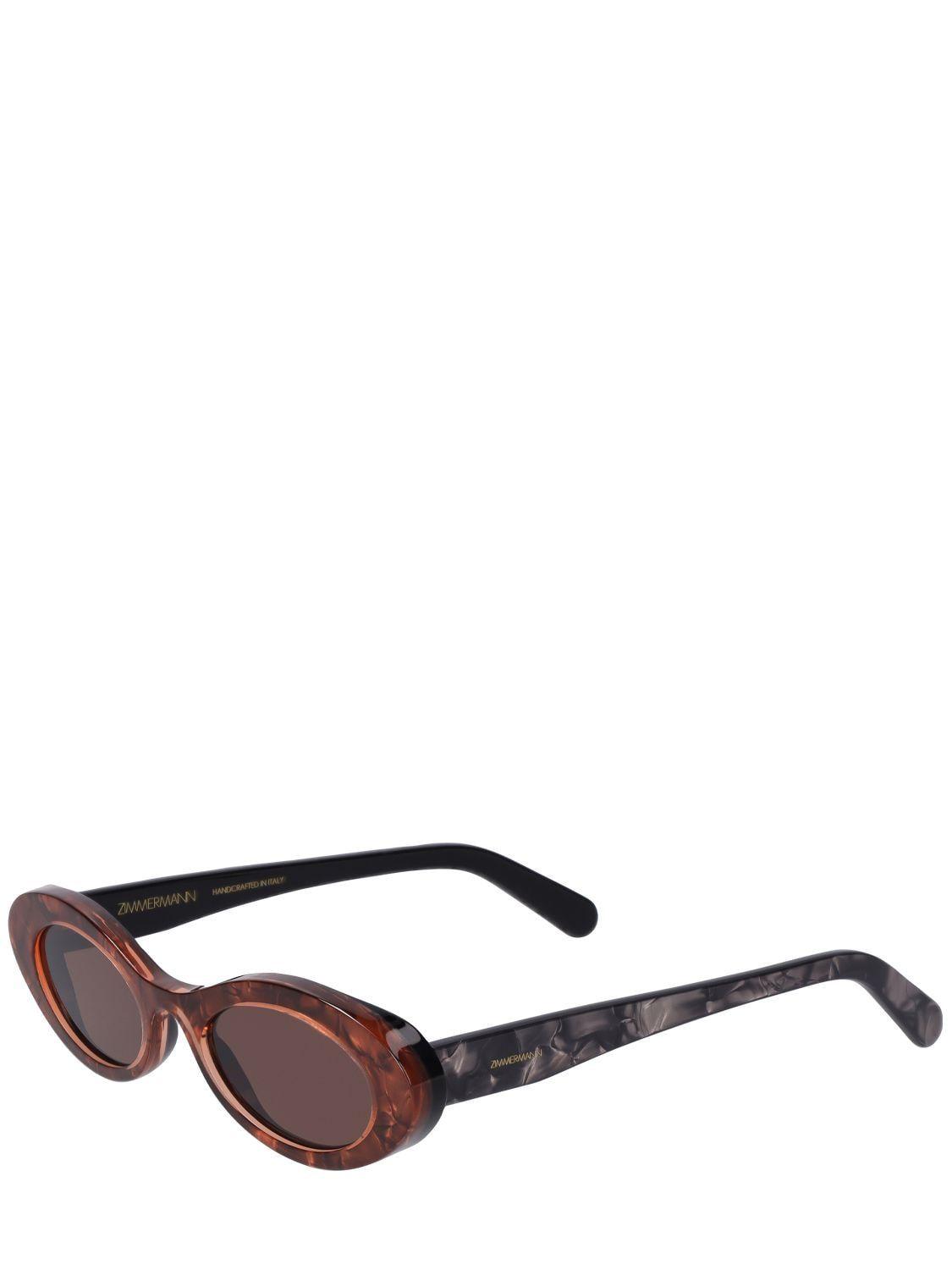 Zimmermann Prima Ellipse Oval Acetate Sunglasses in Brown | Lyst