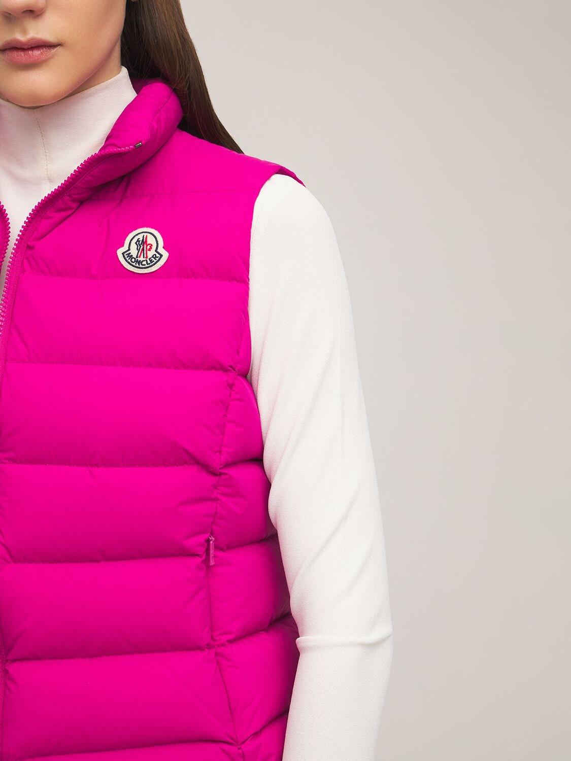 Moncler Synthetic Ghany Nylon Down Vest in Fuchsia (Pink) | Lyst